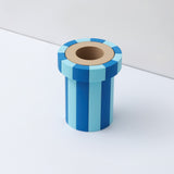 Stripe Vase Small - Blue, Light Blue and Latte