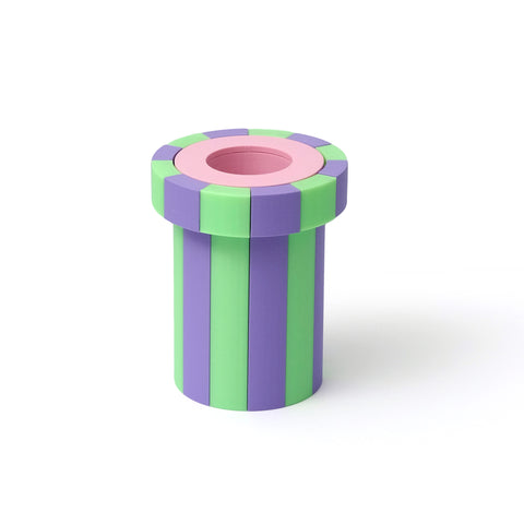 Stripe Vase Small - Lilac, Glow in the Dark and Pink by Daniel - Emma