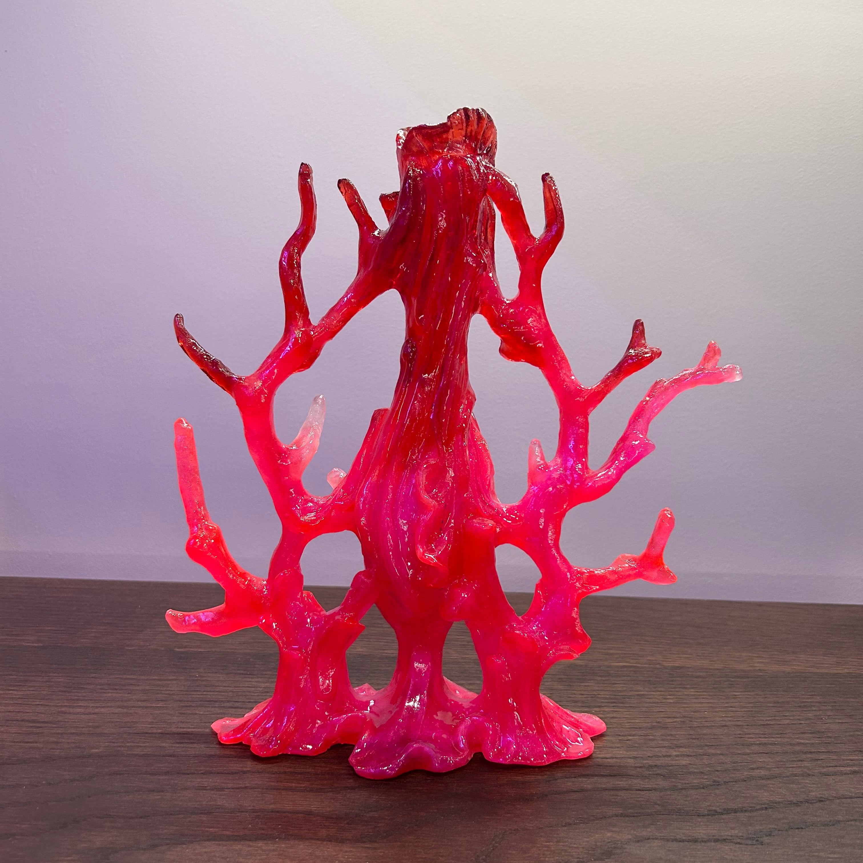 Coral Bud Vase ( orange / red )
