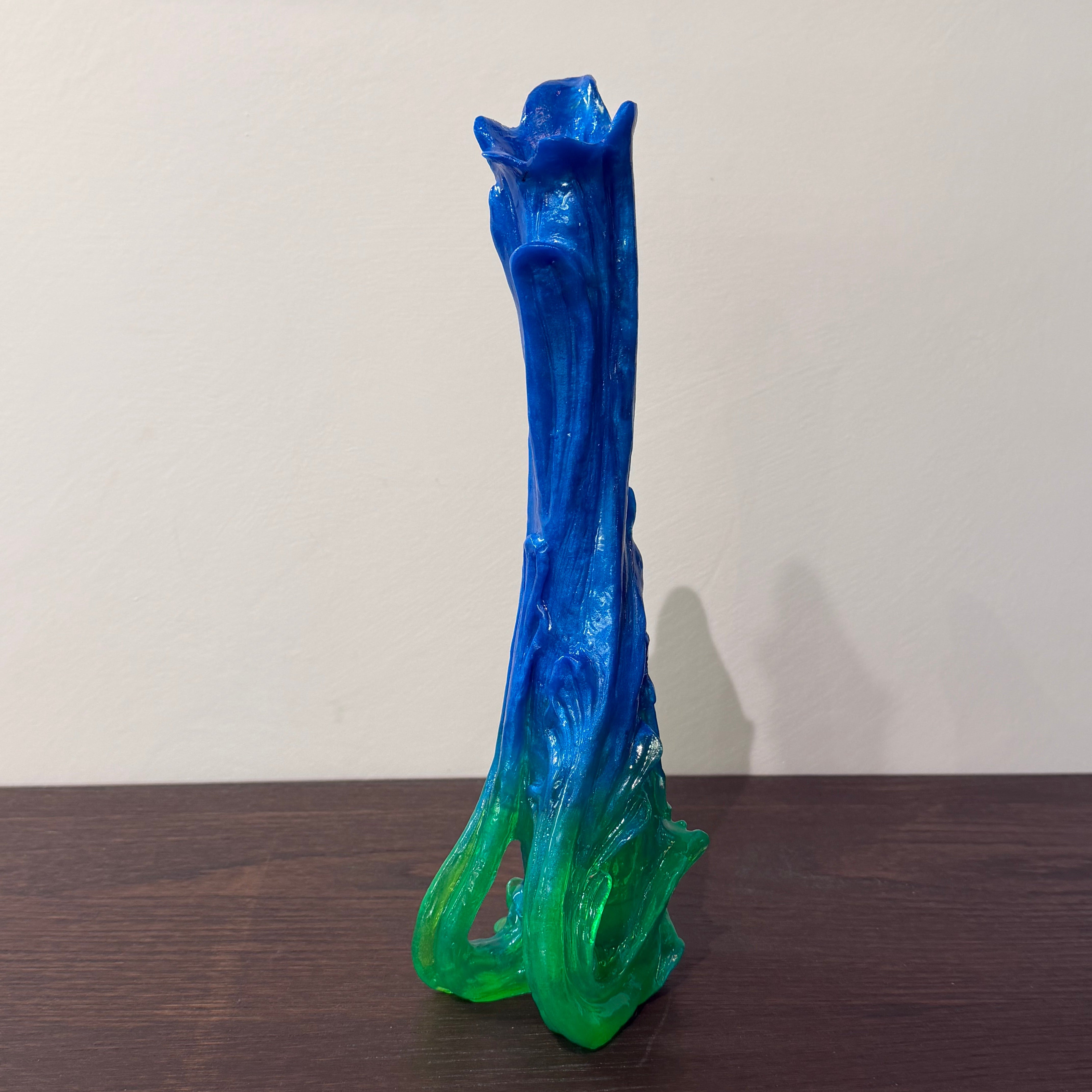 Tall Nouveau Bud Vase ( Blue and Green )