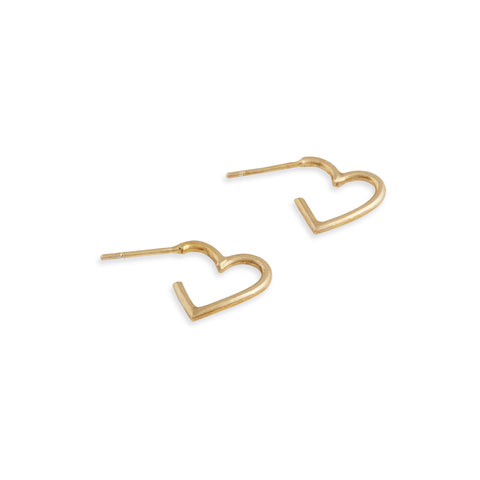 Small Gold Heart Hoop Earrings