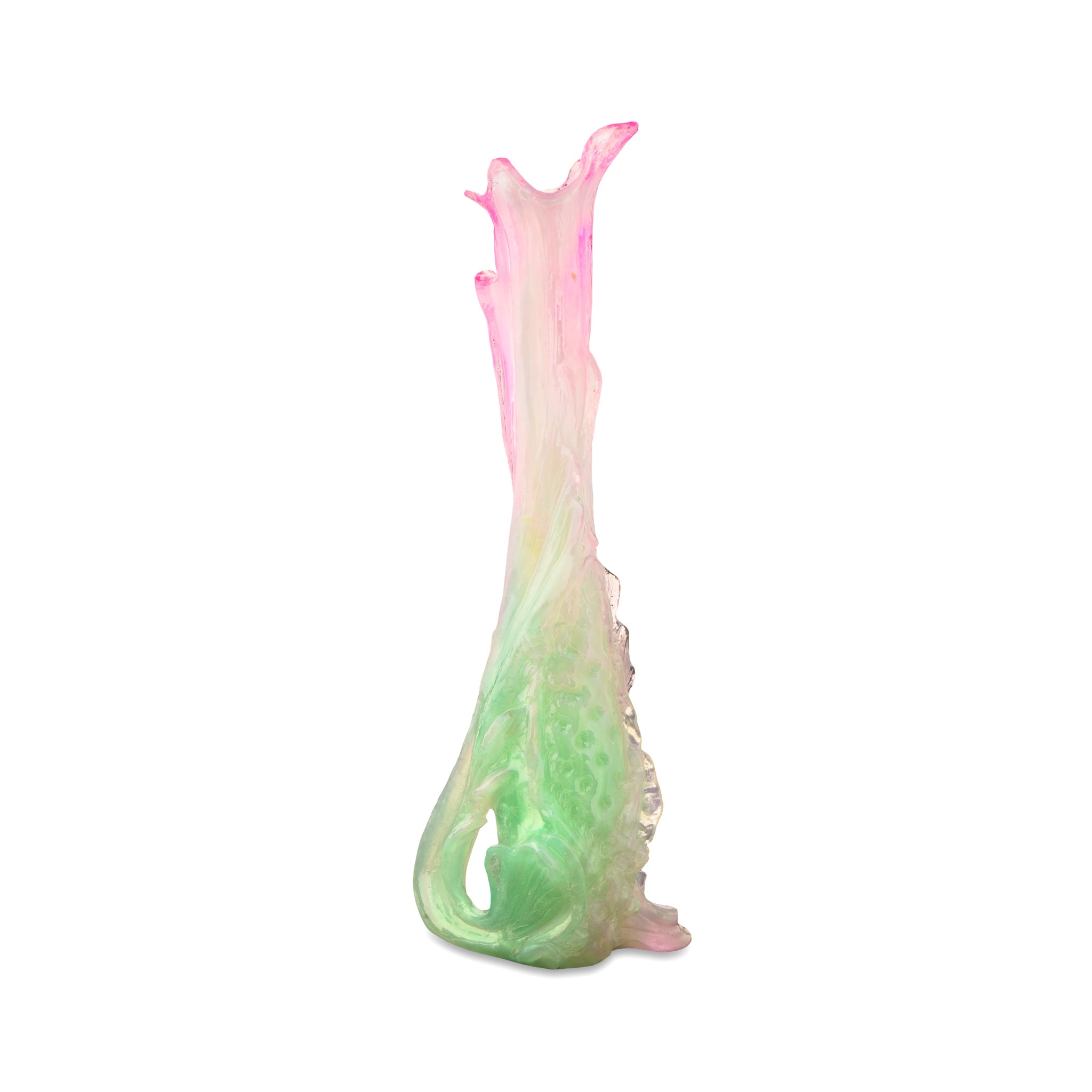 Tall Nouveau Bud Vase (Pastel Pink / Green)