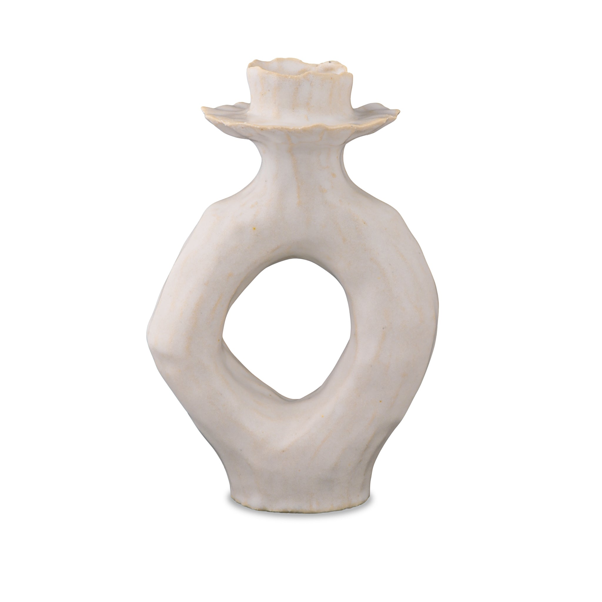 Onishi Single Candle Holder - Small White
