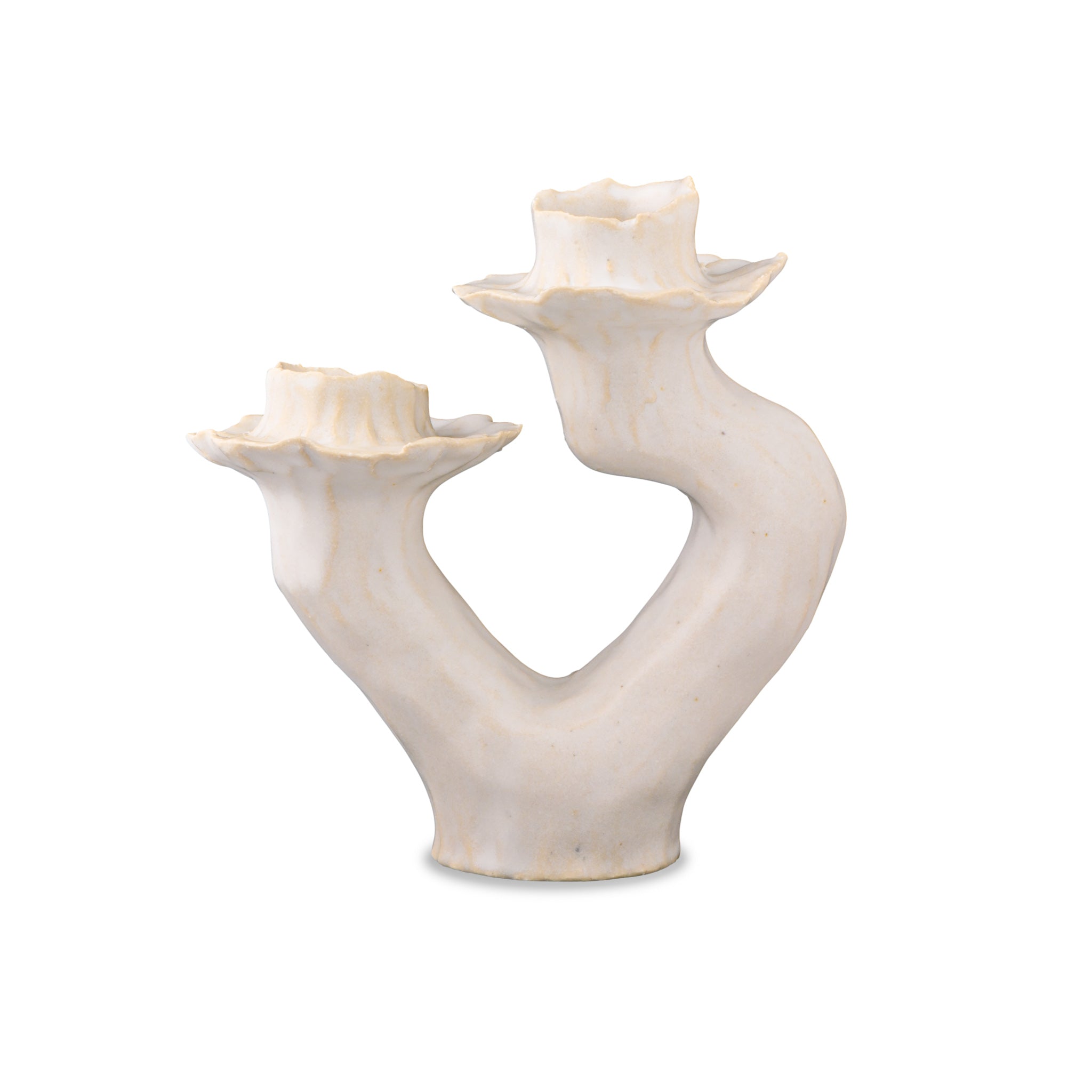 Swan Double Candle Holder - Small White