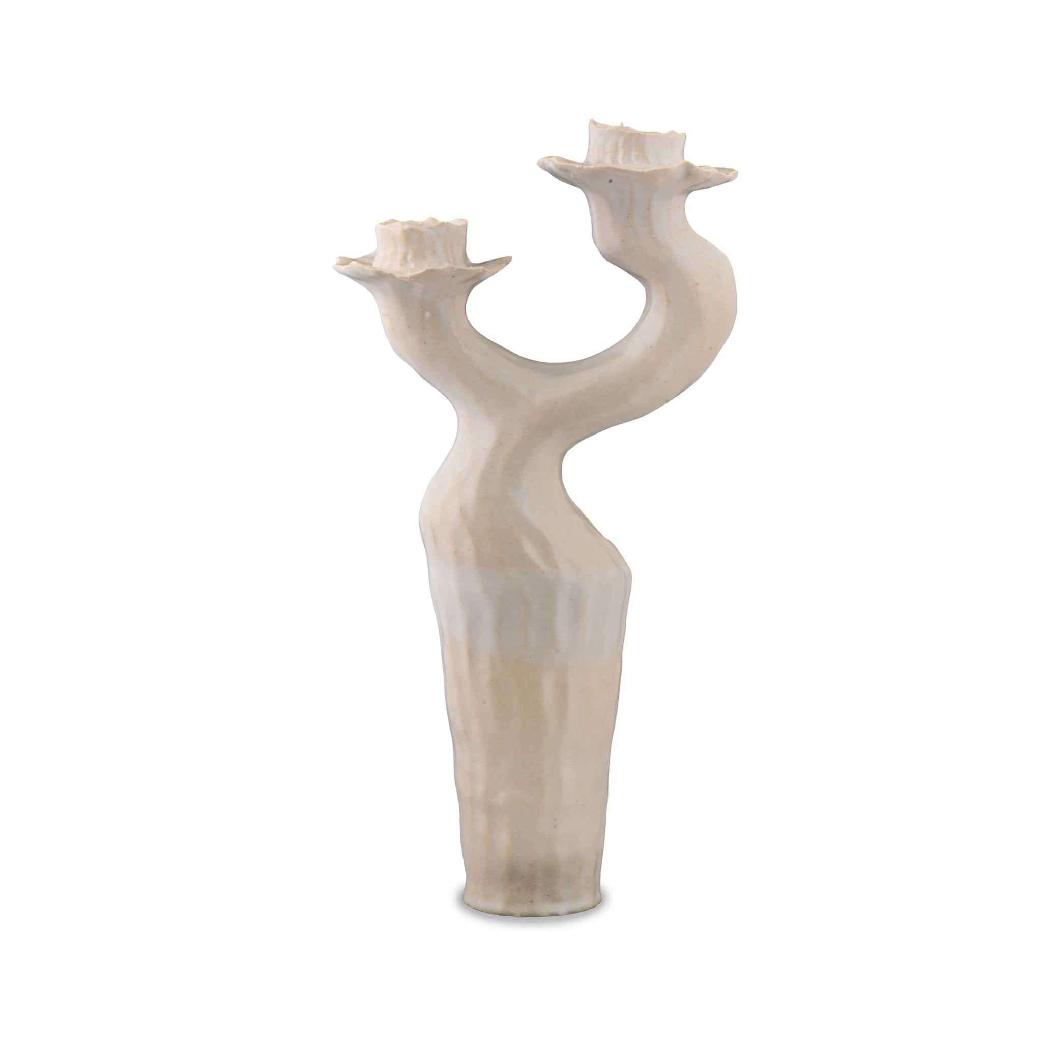 Swan Double Candle Holder - Tall White