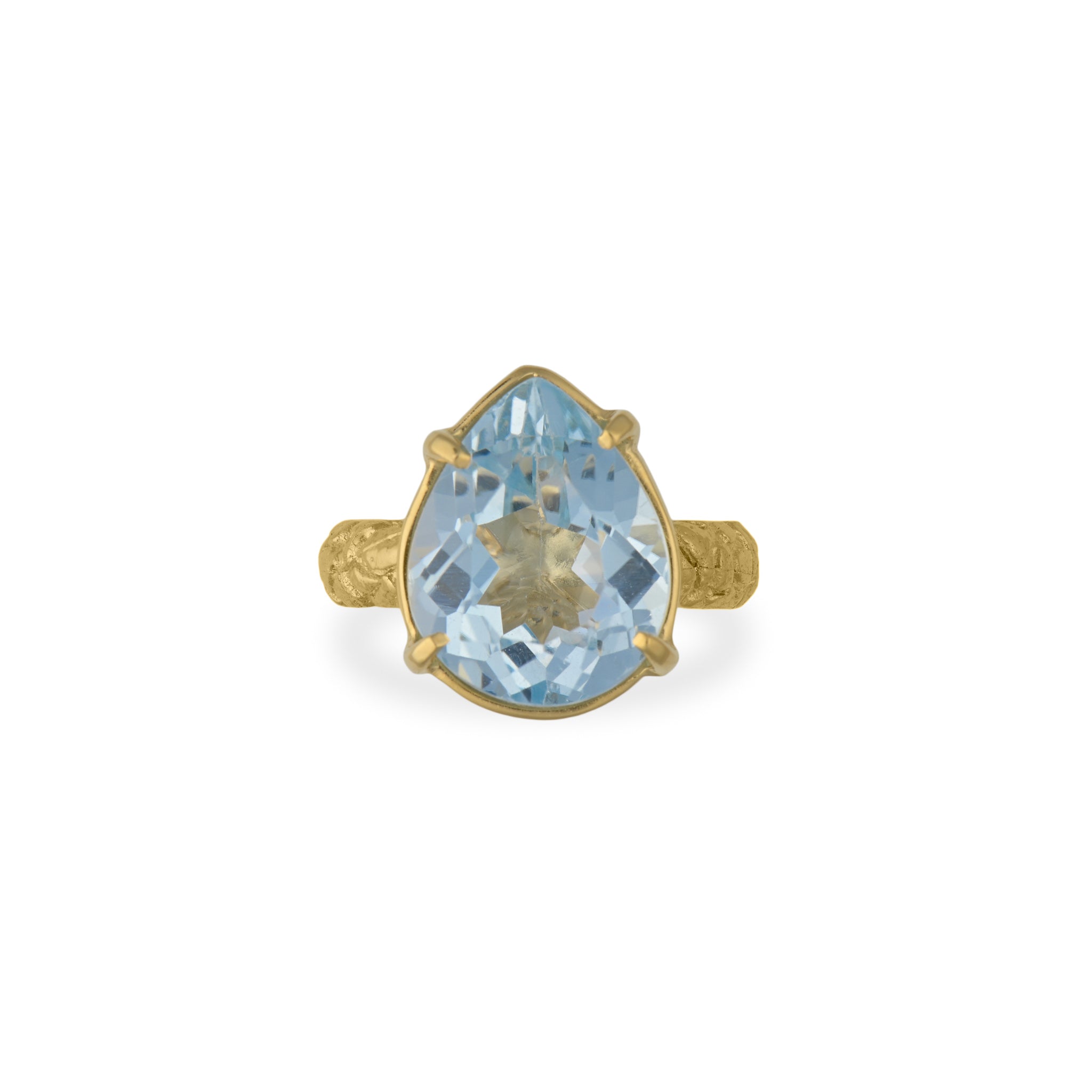 Rounded Skin Band with Teardrop Ring