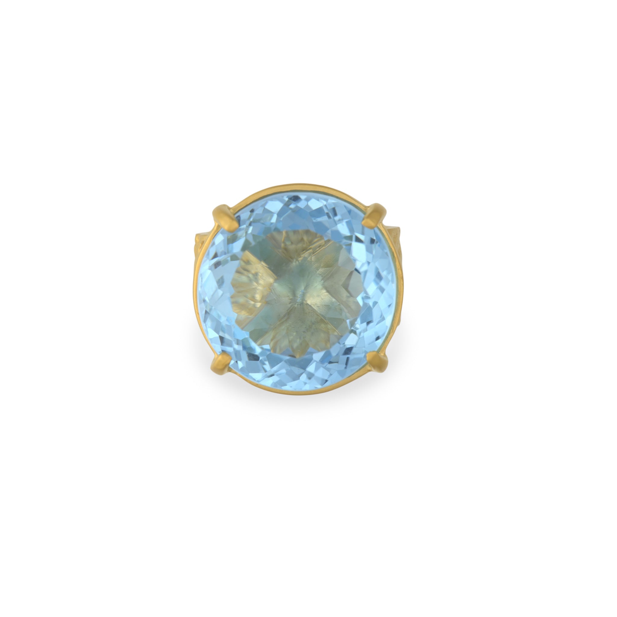 Gorilla Skin Band with Round Topaz Ring