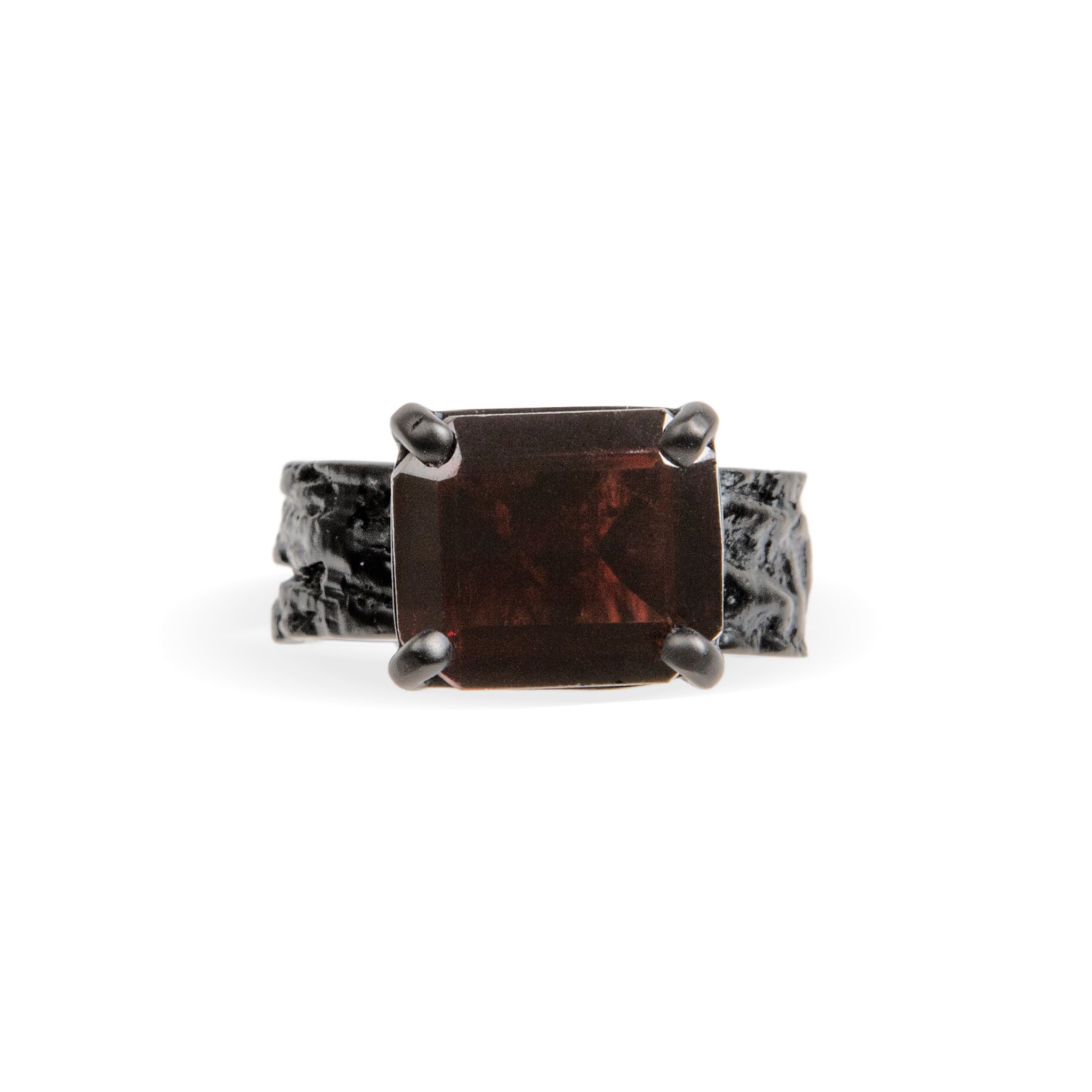 Dark Red Garnet Cocktail Ring