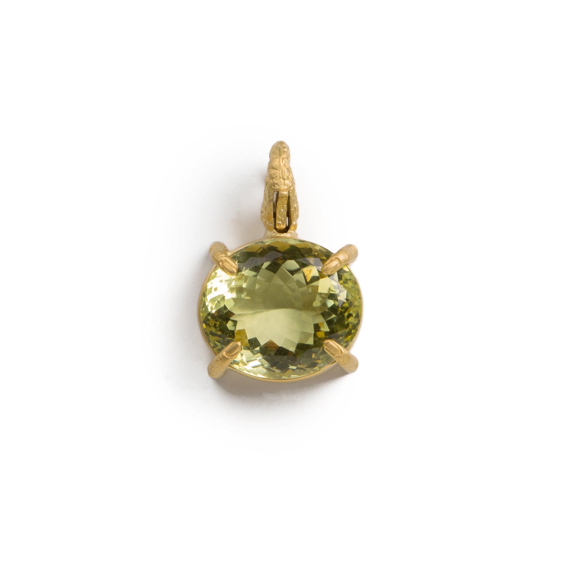 Gibbon Finger Lemon Quartz Pendant (Charm Only)