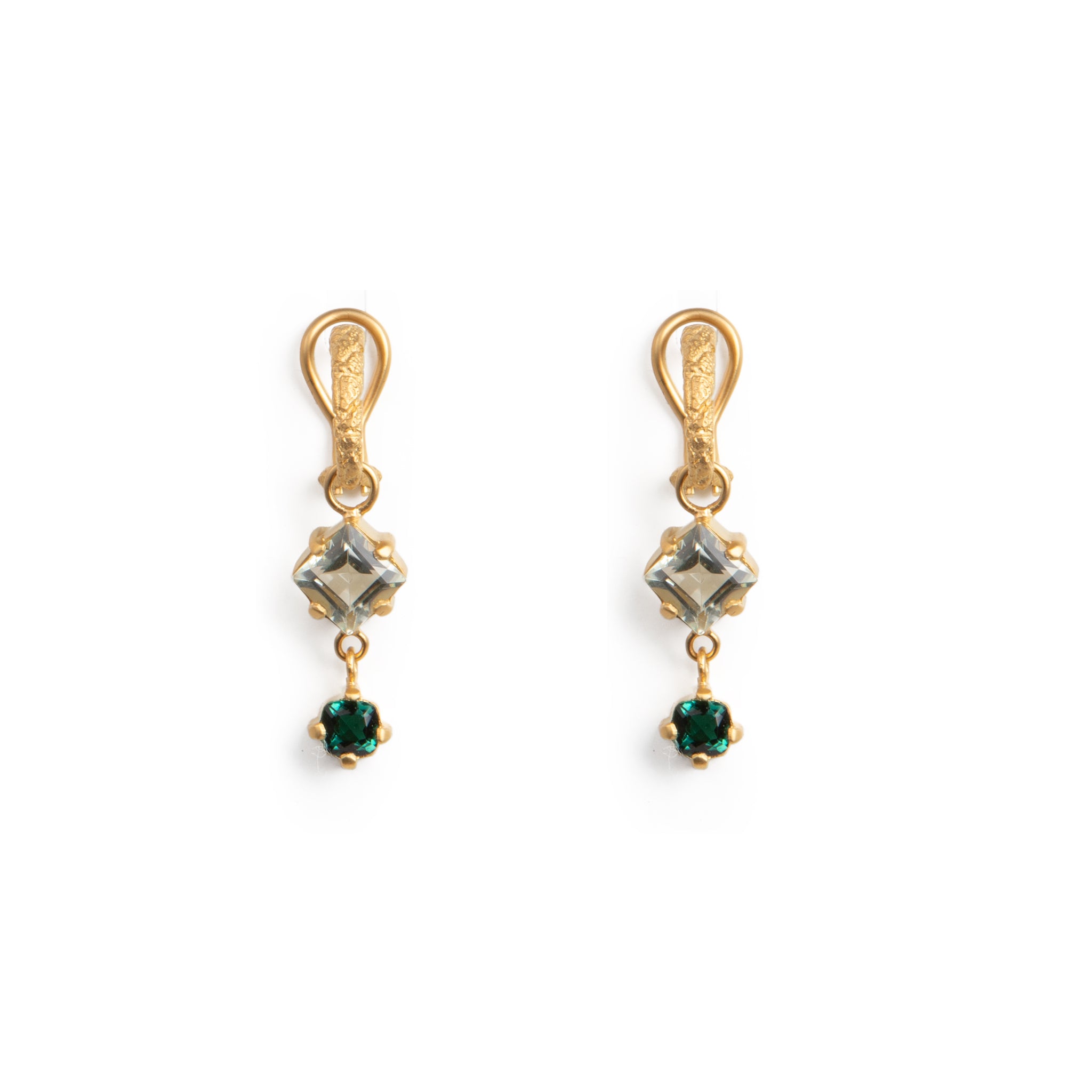 Double Stone Skin Earrings