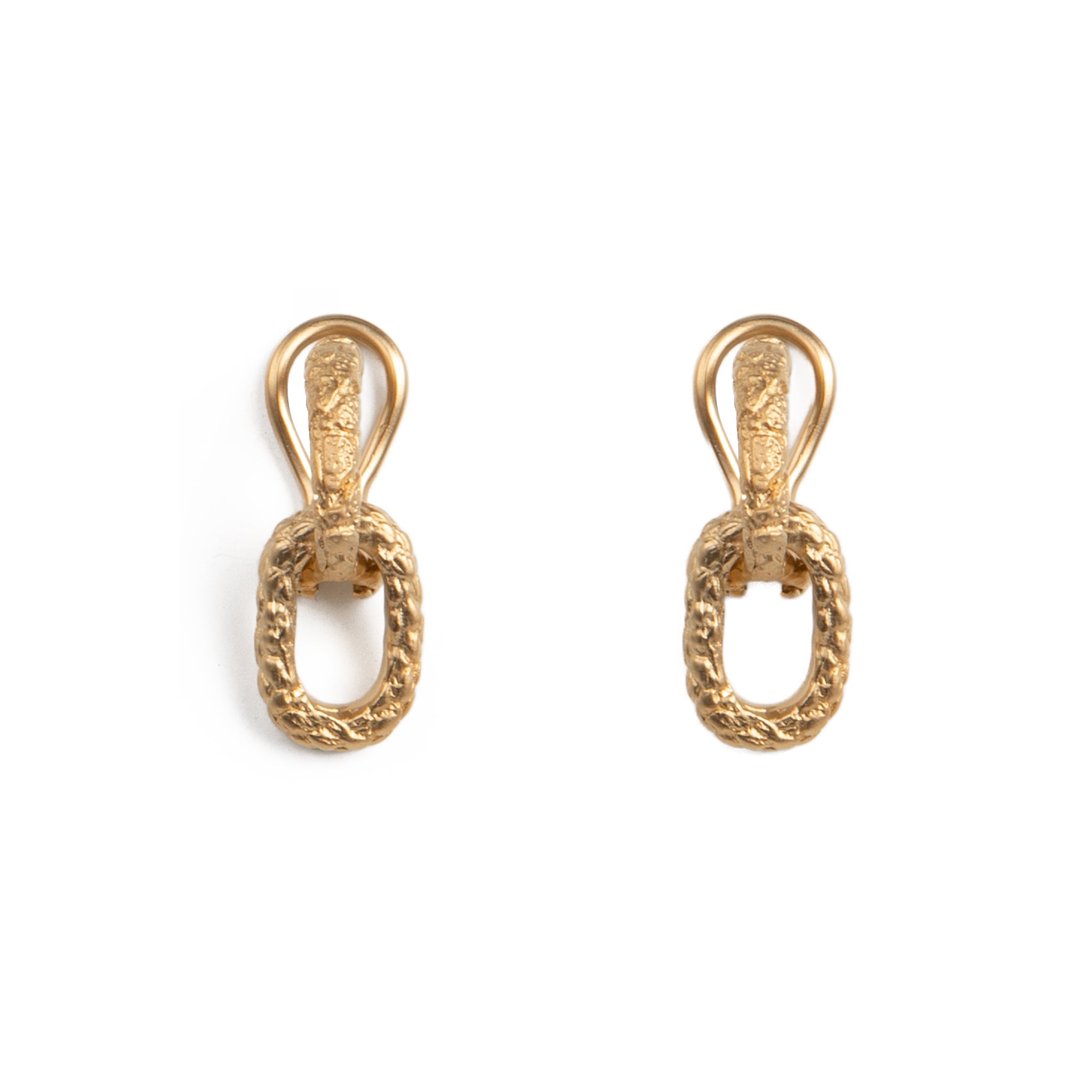 Double Skin Link Drop Omega Earrings