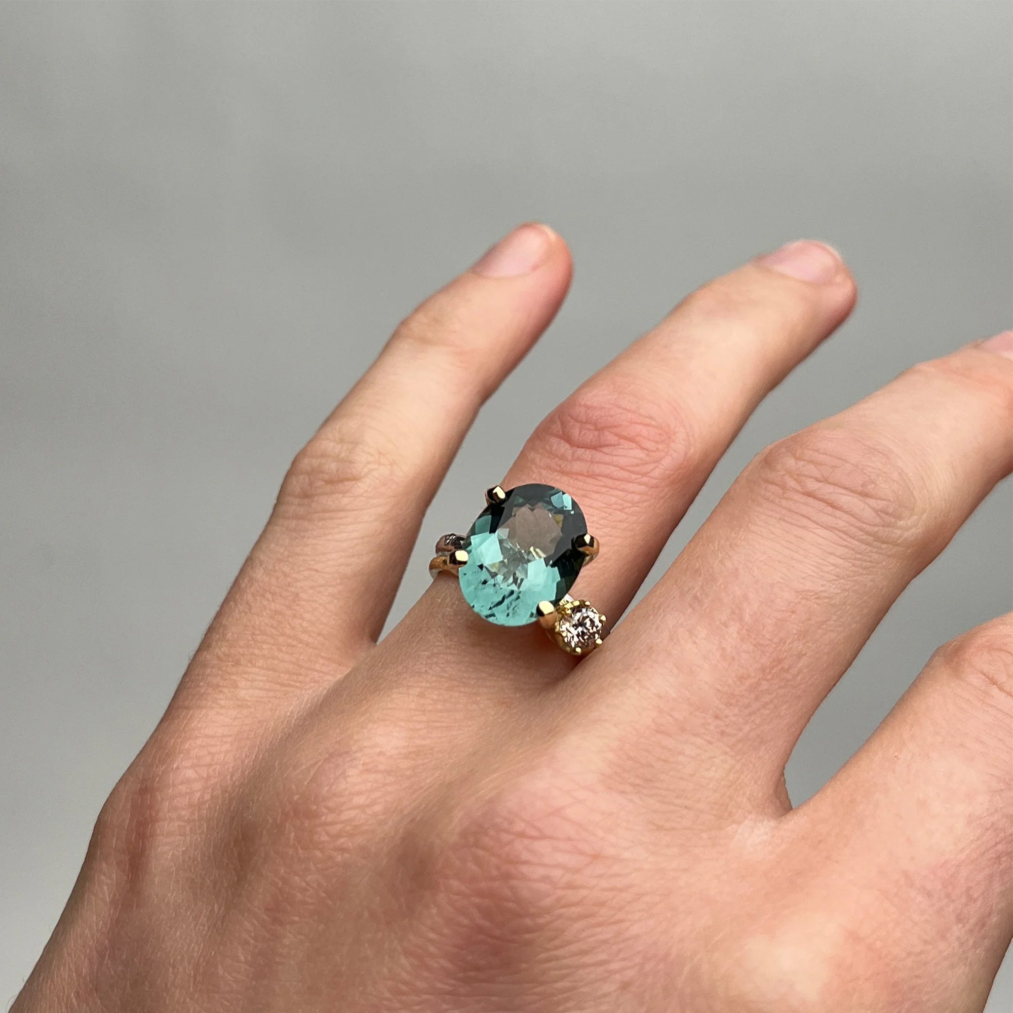 Teal Tourmaline Stack Ring