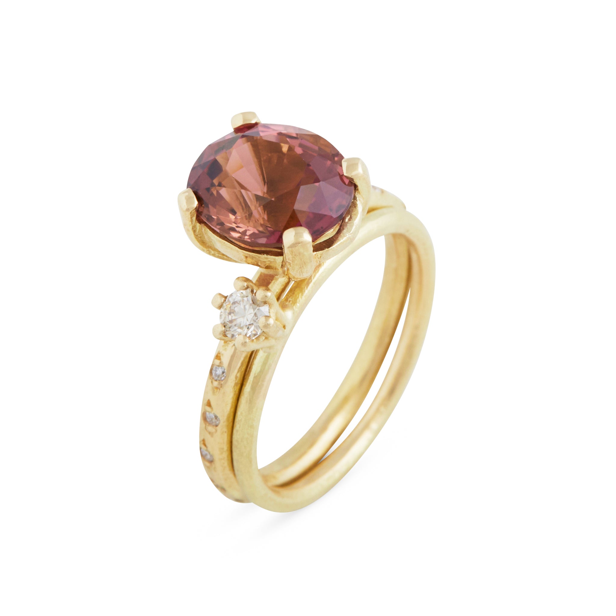 Pink Tourmaline Stack (Set of Two) Ring