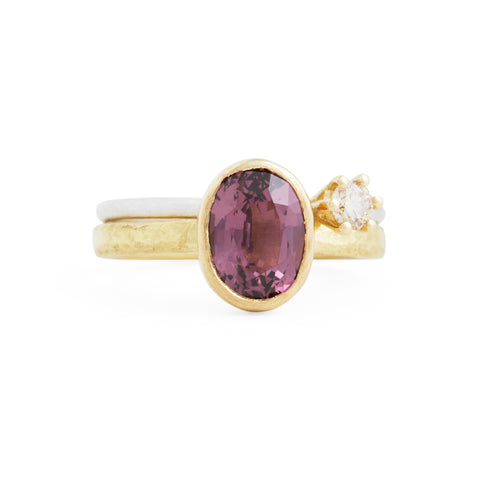 Dark Pink Spinel Stack (Set of Two) Ring by Shimara Carlow
