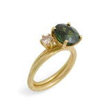 Dark Green Tourmaline Ring Set of Two