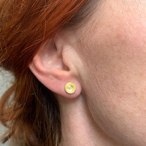 Yellow Gold Cup Earrings