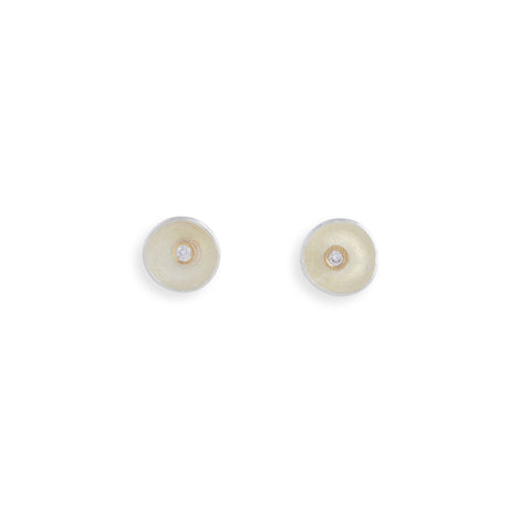 Hammered Cup Studs - Extra Small Earrings by Shimara Carlow