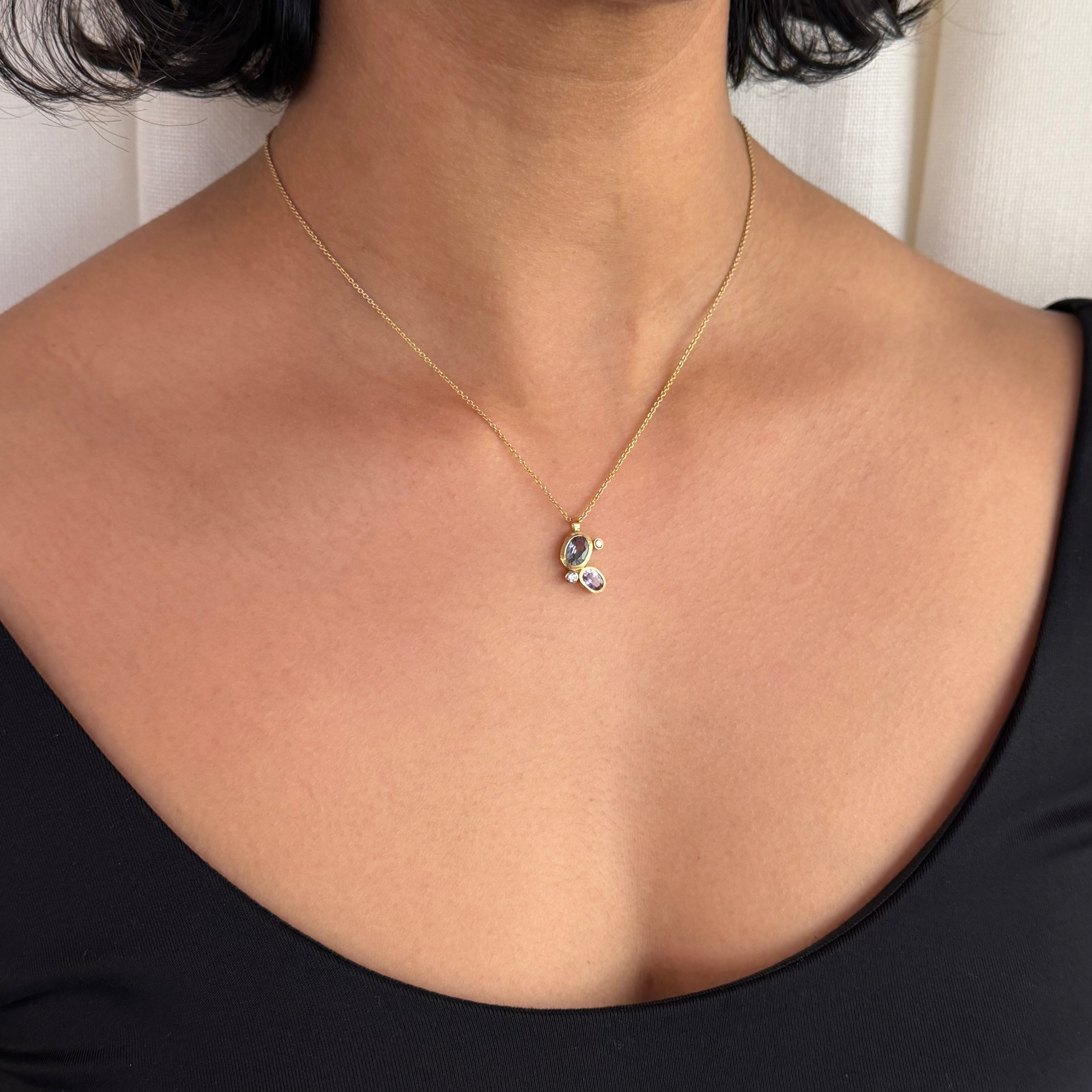 Sapphire Cluster Pendant