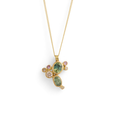 Parti Sapphire Cluster Pendant by Shimara Carlow