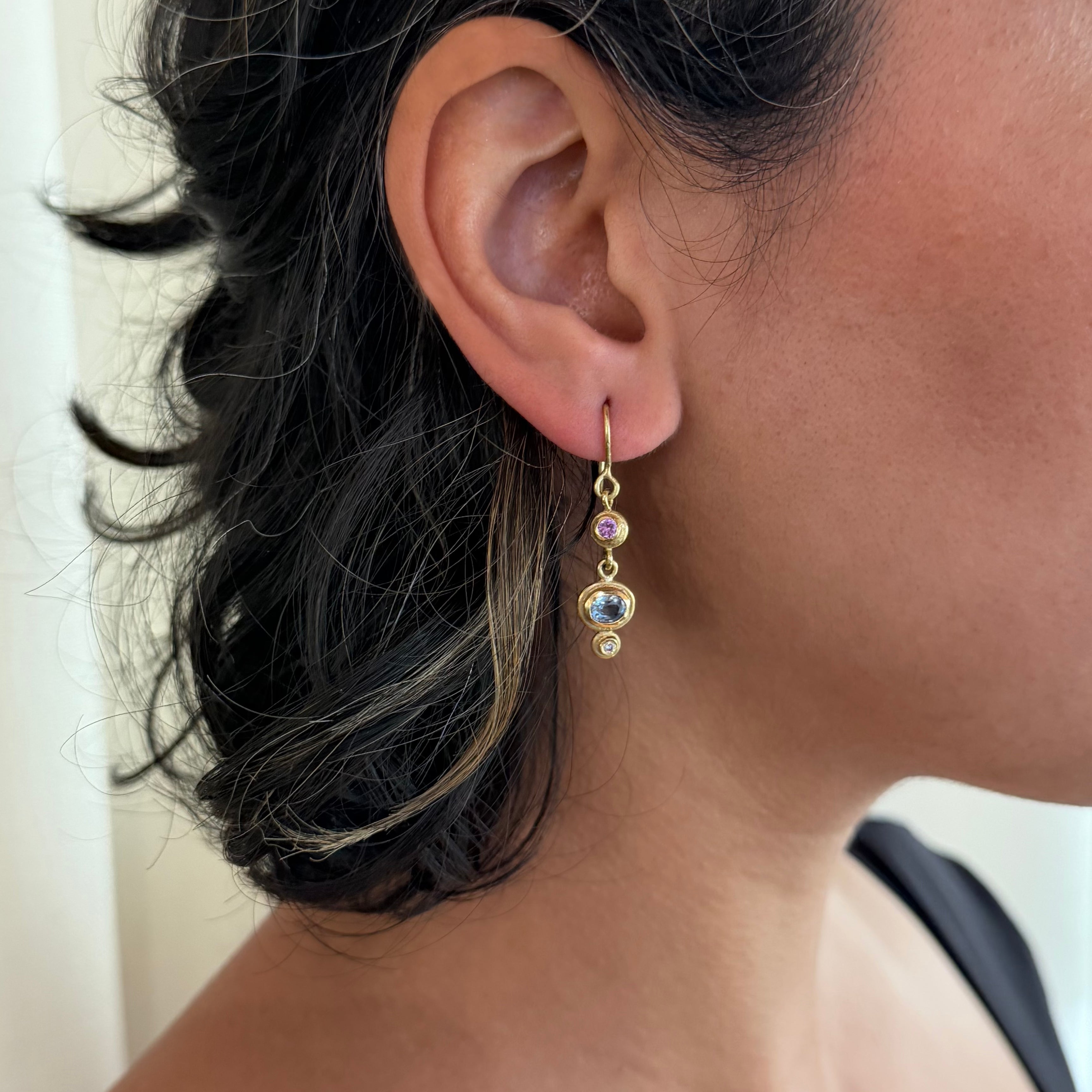 Sapphire and Diamond Drop Earrings