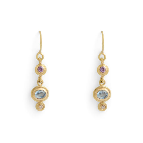 Sapphire and Diamond Drop Earrings by Shimara Carlow
