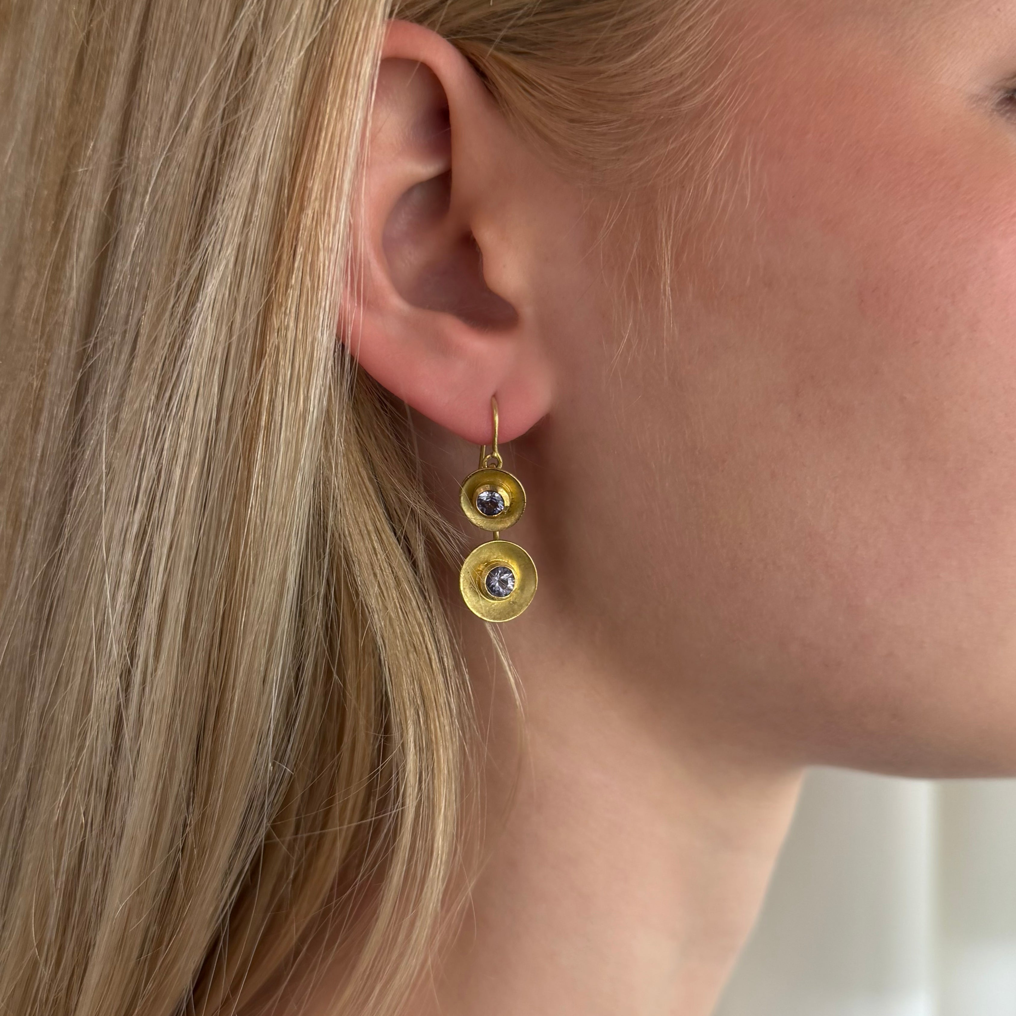Spinel Cup Drop Earrings