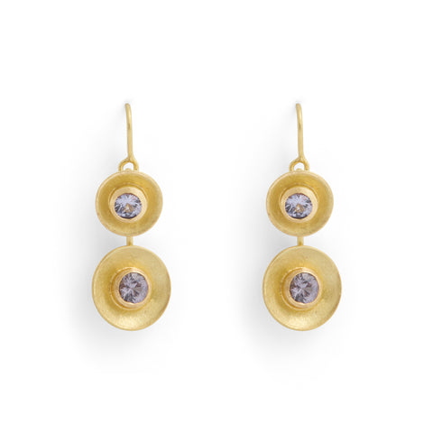 Spinel Cup Drop Earrings