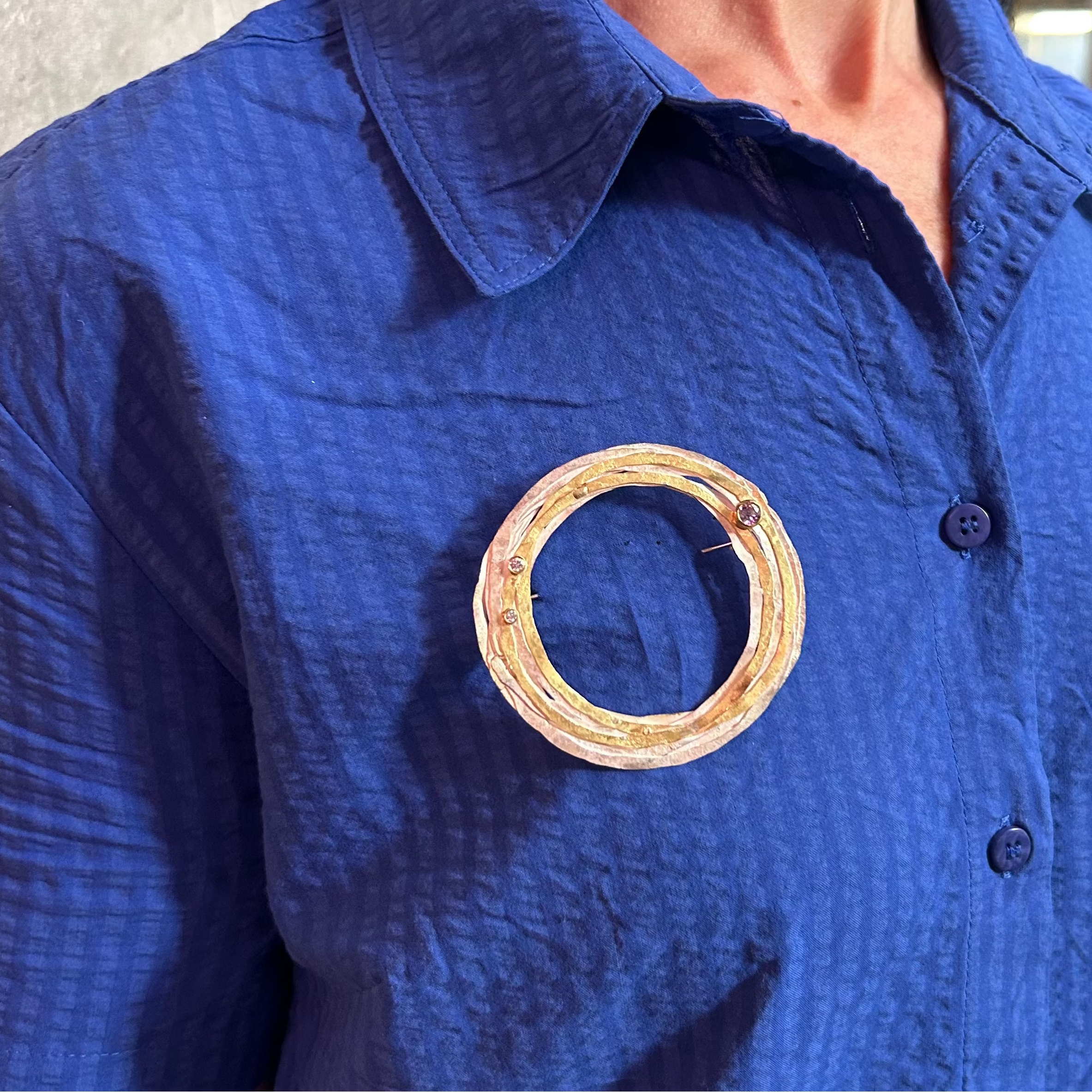 Wrap Brooch with Spinel and Diamonds