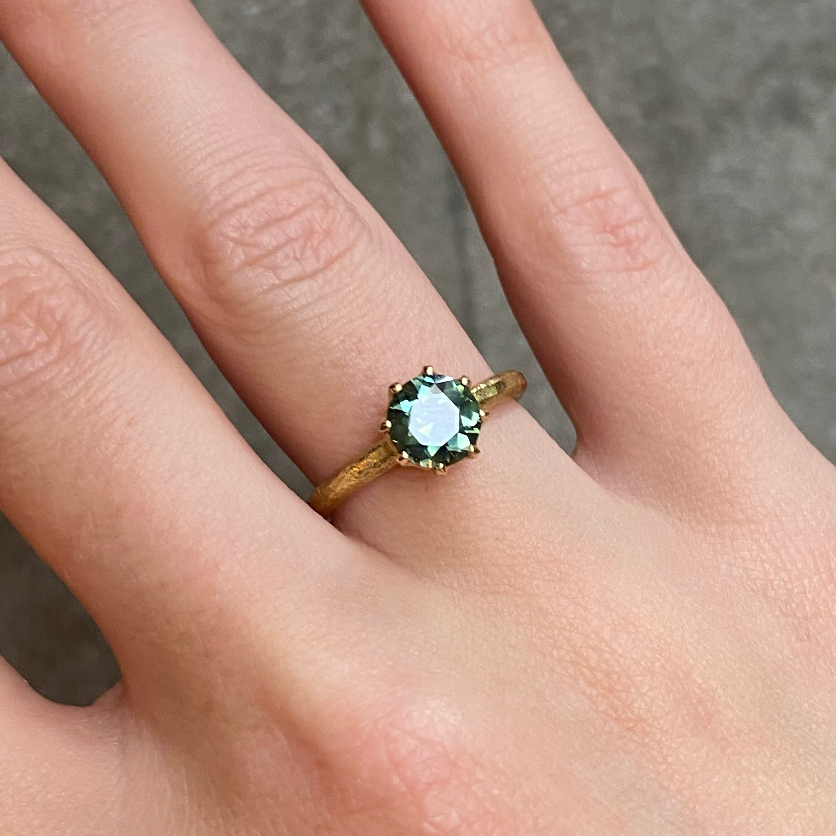 Australian Parti Sapphire Solitaire Ring