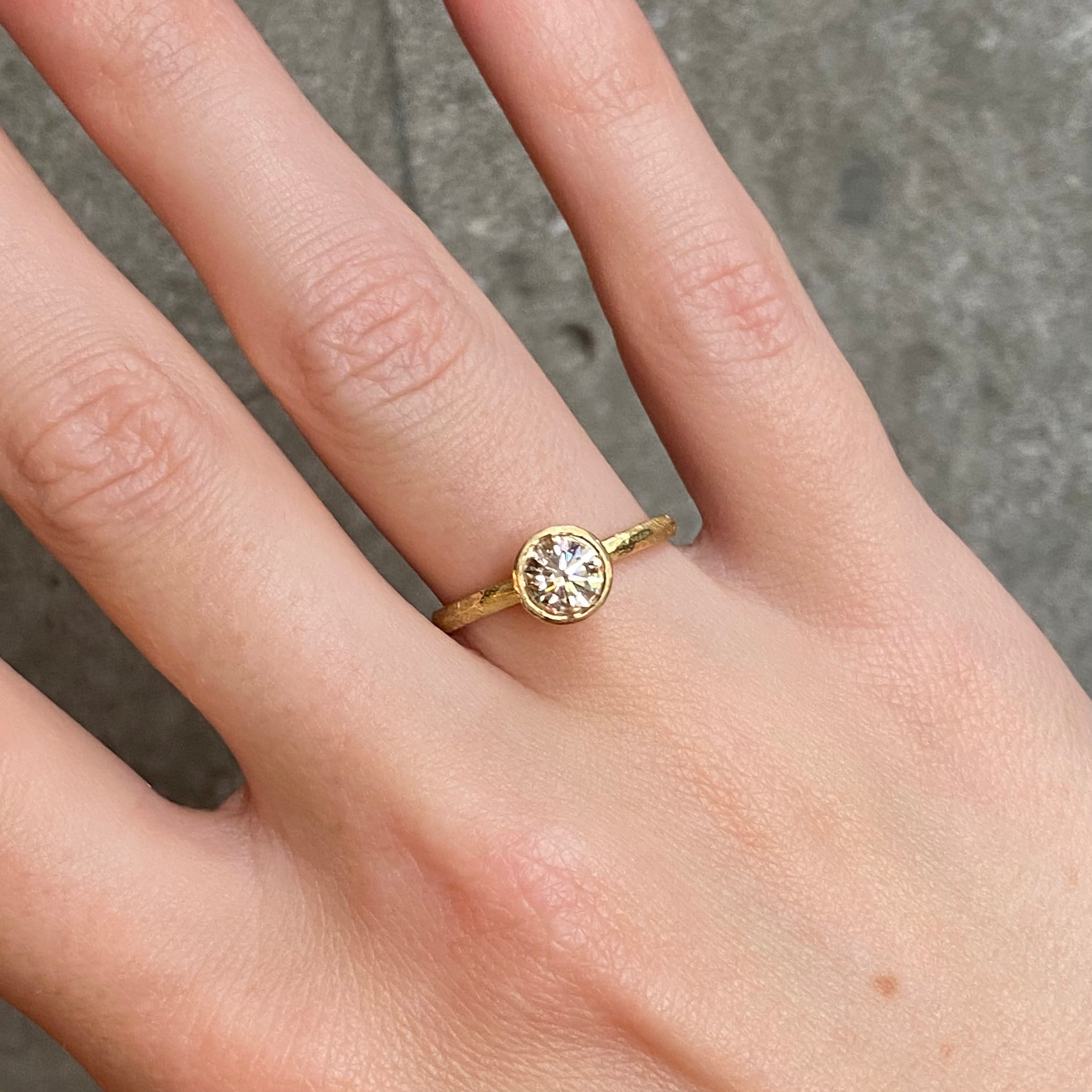 Champagne Diamond Solitaire Ring