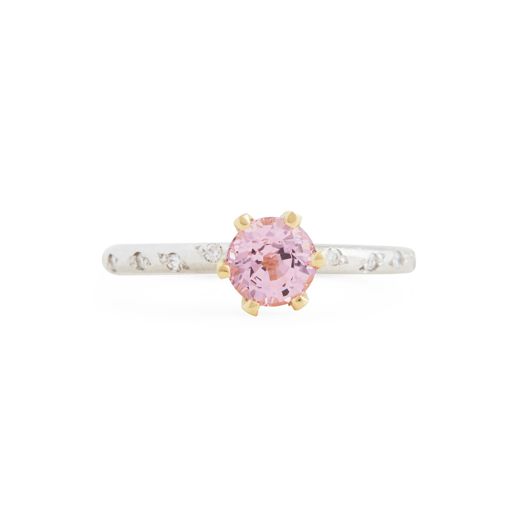 Pale Pink Spinel Solitaire Ring