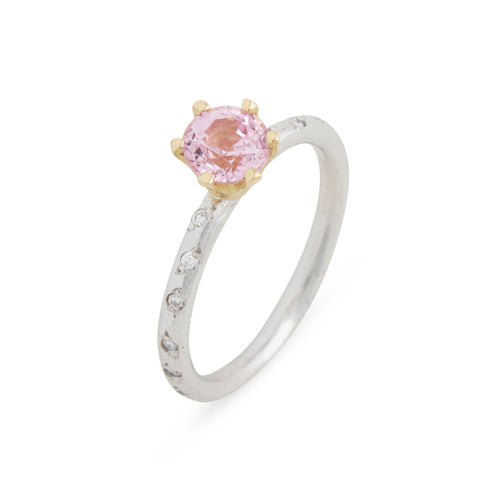 Pale Pink Spinel Solitaire Ring