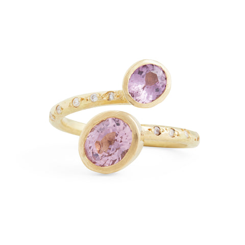 Oval Pink Spinel Swirl Ring