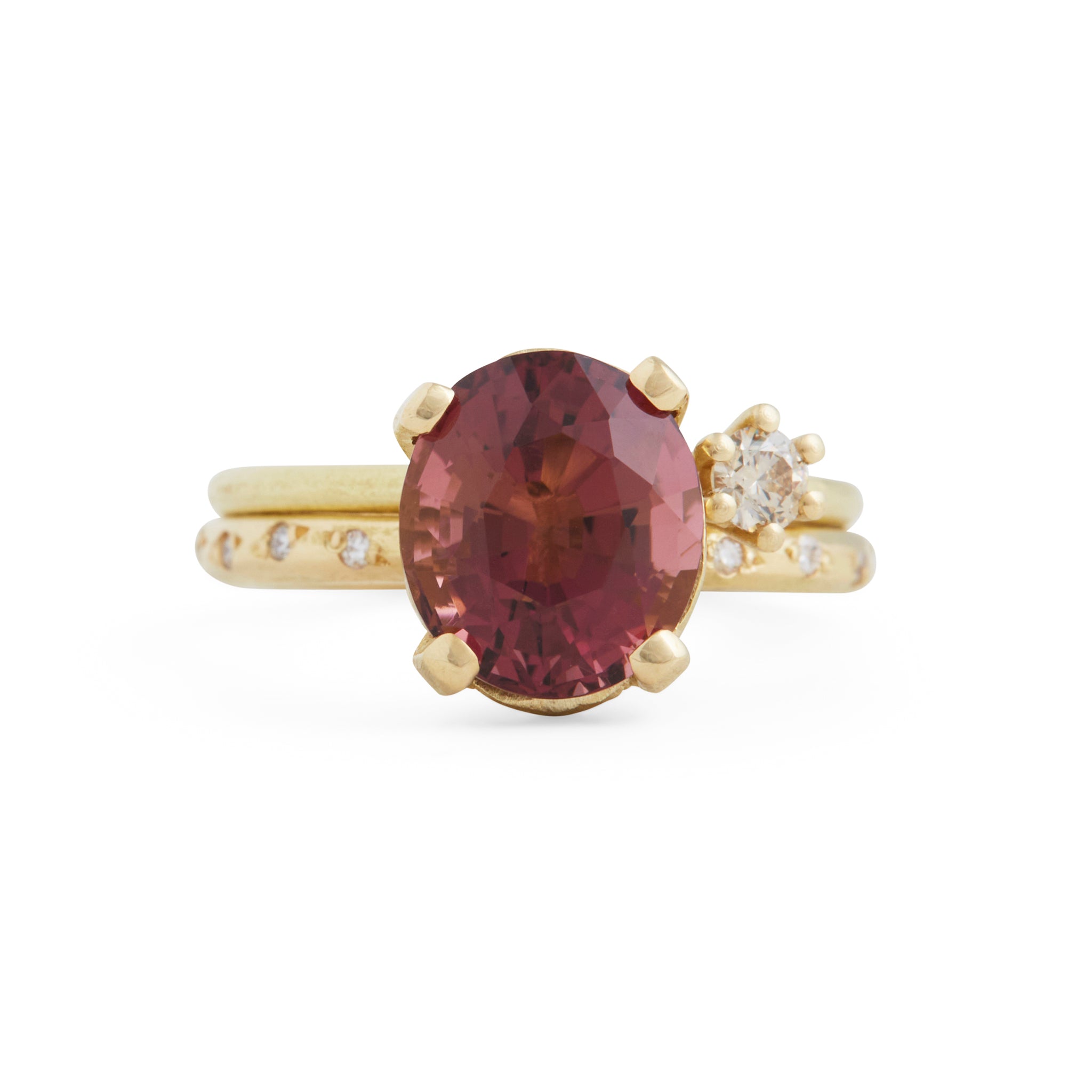 Pink Tourmaline Stack (Set of Two) Ring