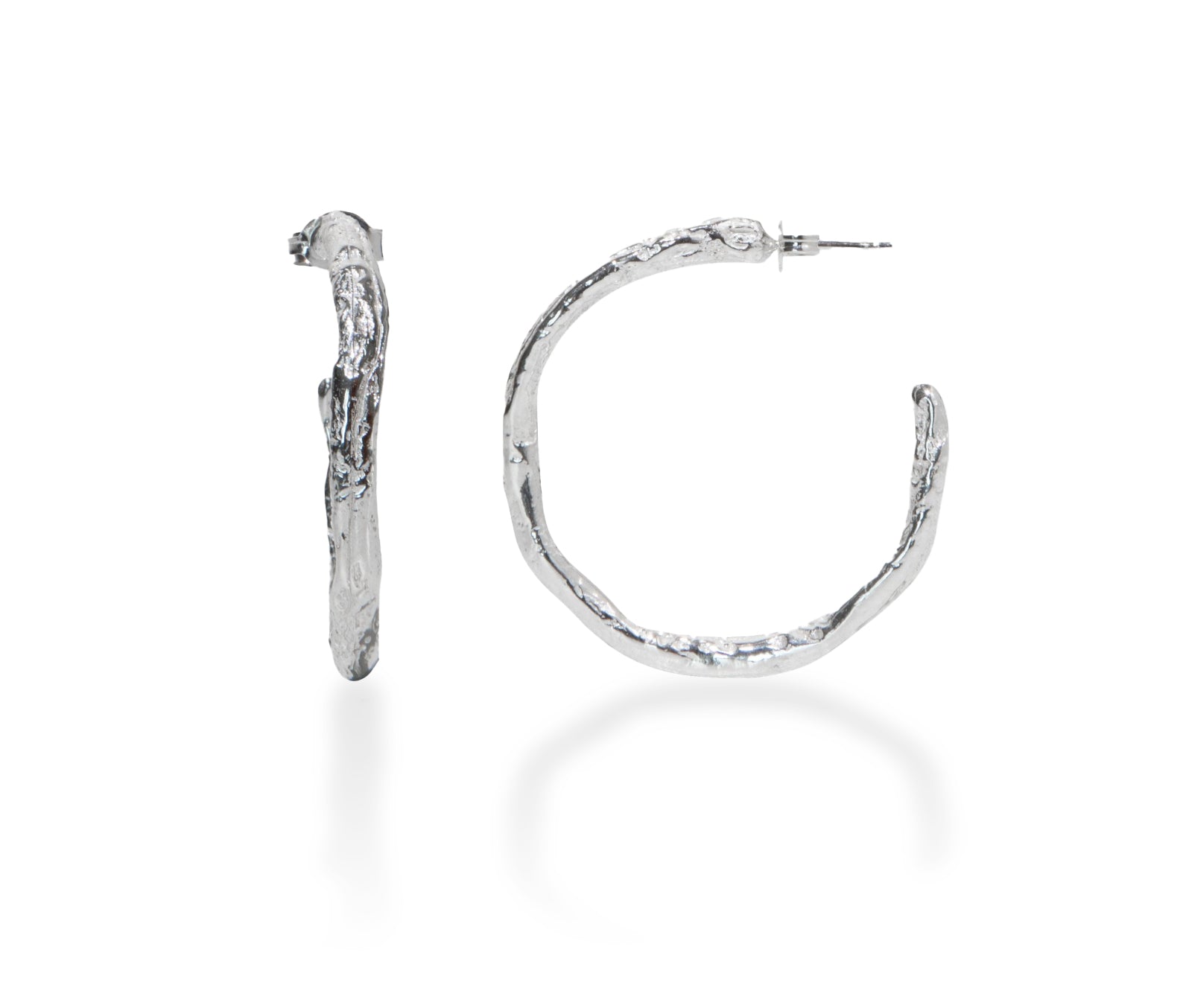 Large Stoned Hoops Earrings