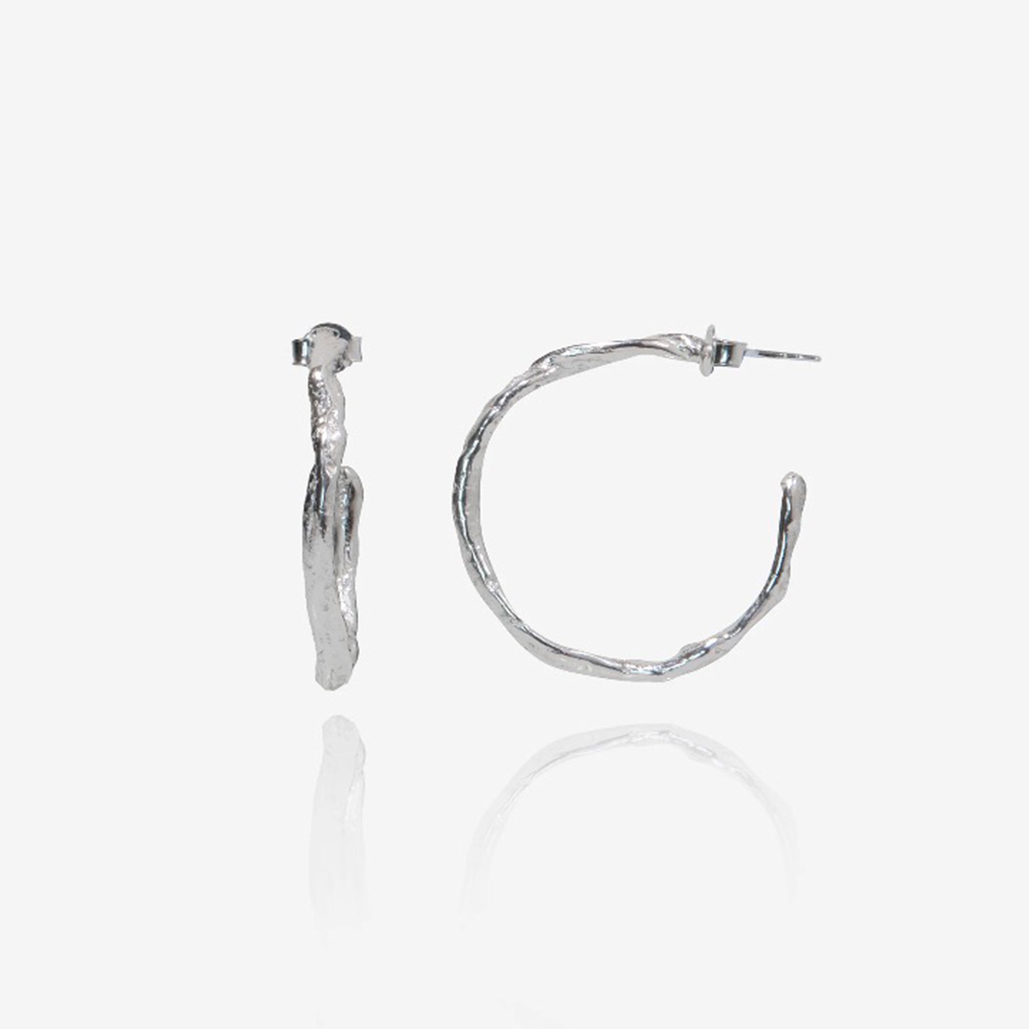 Medium Stoned Hoops Earrings