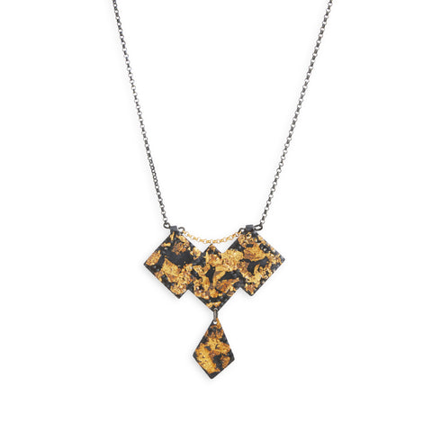 Gold Leaf Triptych Drop Pendant by Tara Lofhelm