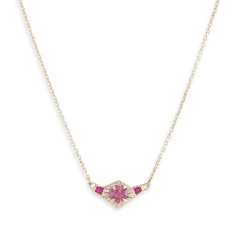 Pink Angularity Pendant by Tara Lofhelm