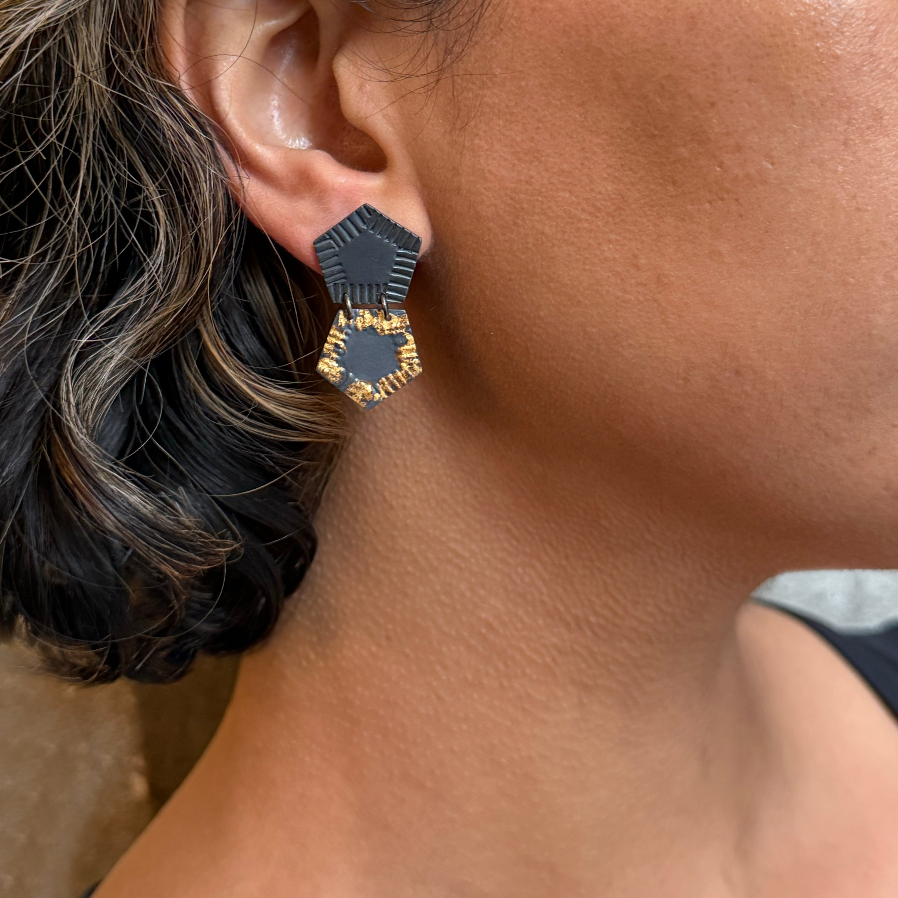 Golden Inverse Earrings
