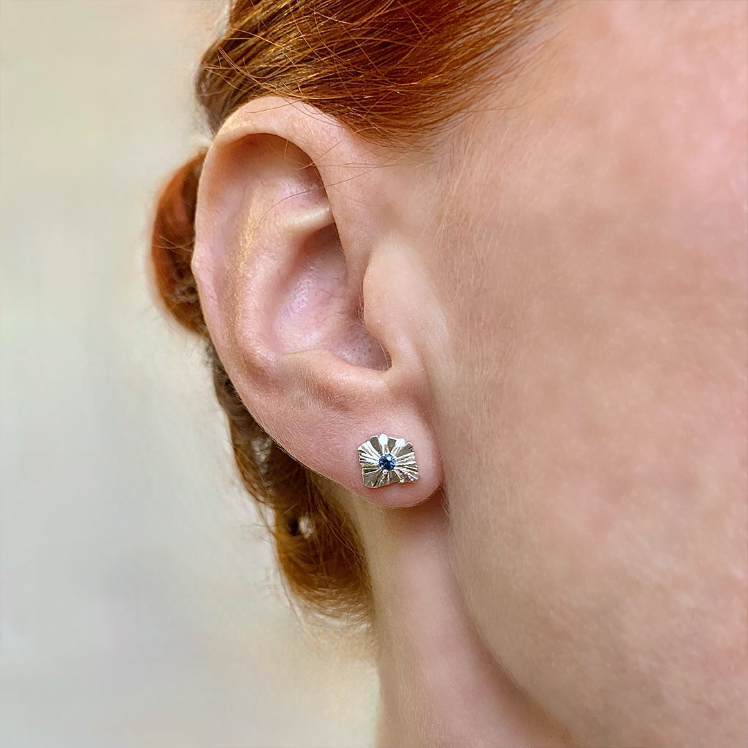 Silver + Sapphire Infinite Matter Studs