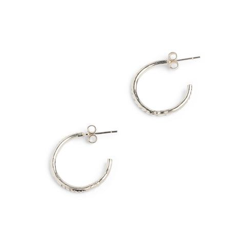 Silver Pattern Hoop Earrings by Zoe Grigoris