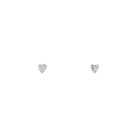 Mini Silver Heartie Stud Earrings by Zoe Grigoris