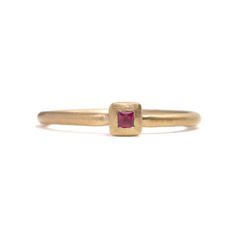 Princess Cut Ruby Ring by Djurdjica Kesic