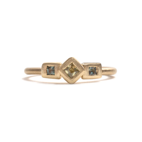 Princess Cut Sapphire Cluster Ring by Djurdjica Kesic