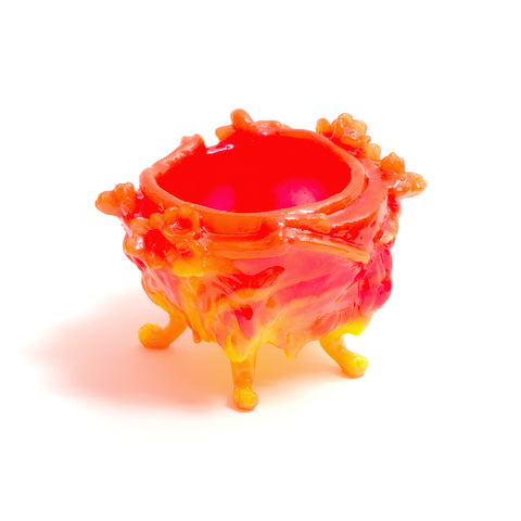 Small Paw Bowl (Neon Orange & Yellow) by Kate Rohde