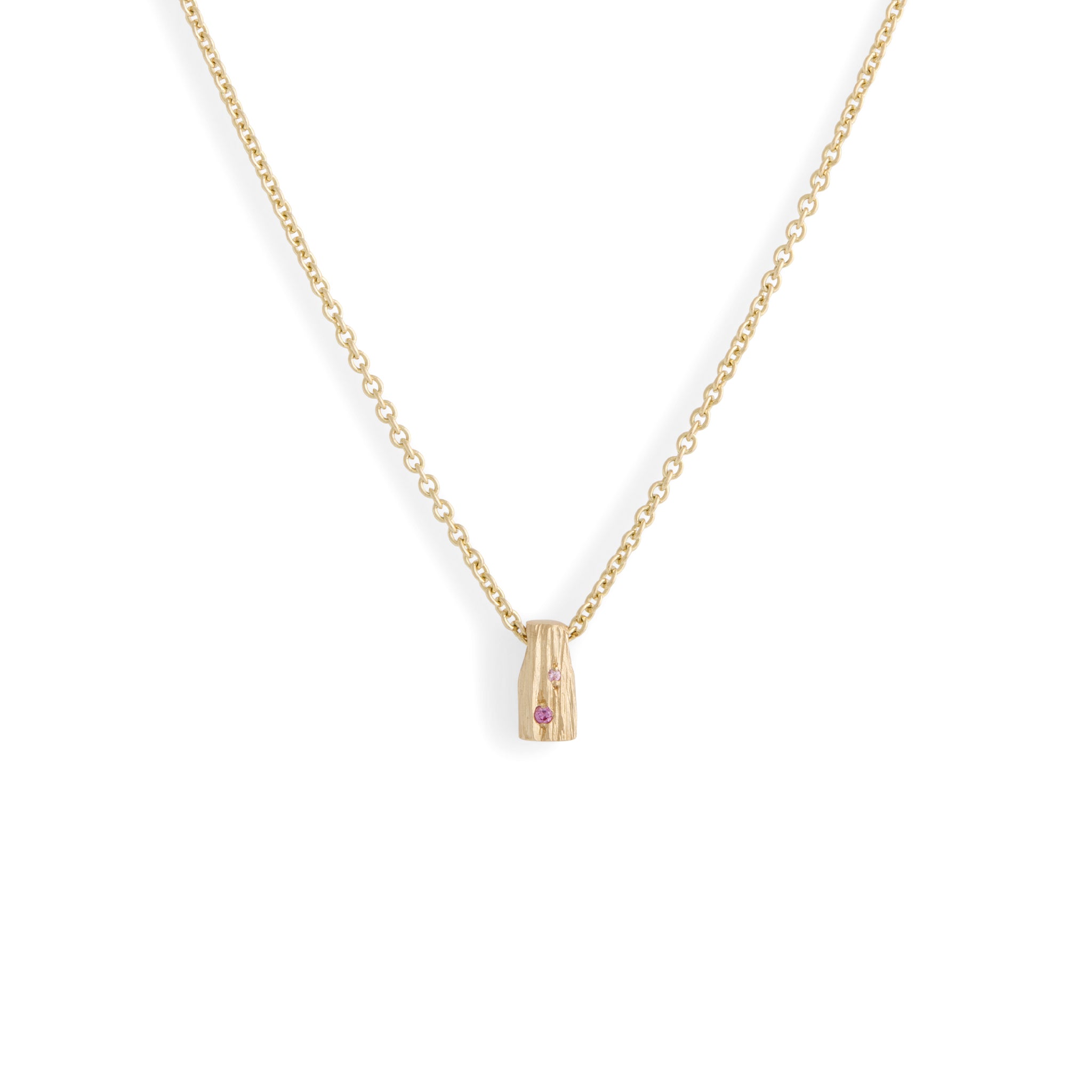 Mini Lithic Pink Sapphire Pendant