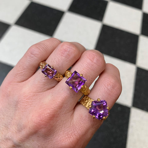 Amethyst Gorilla Skin Ring