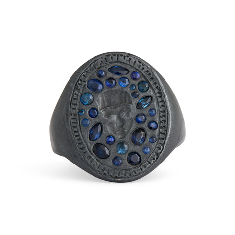 St Catherine Sapphire Signet Ring by Suzi Zutic
