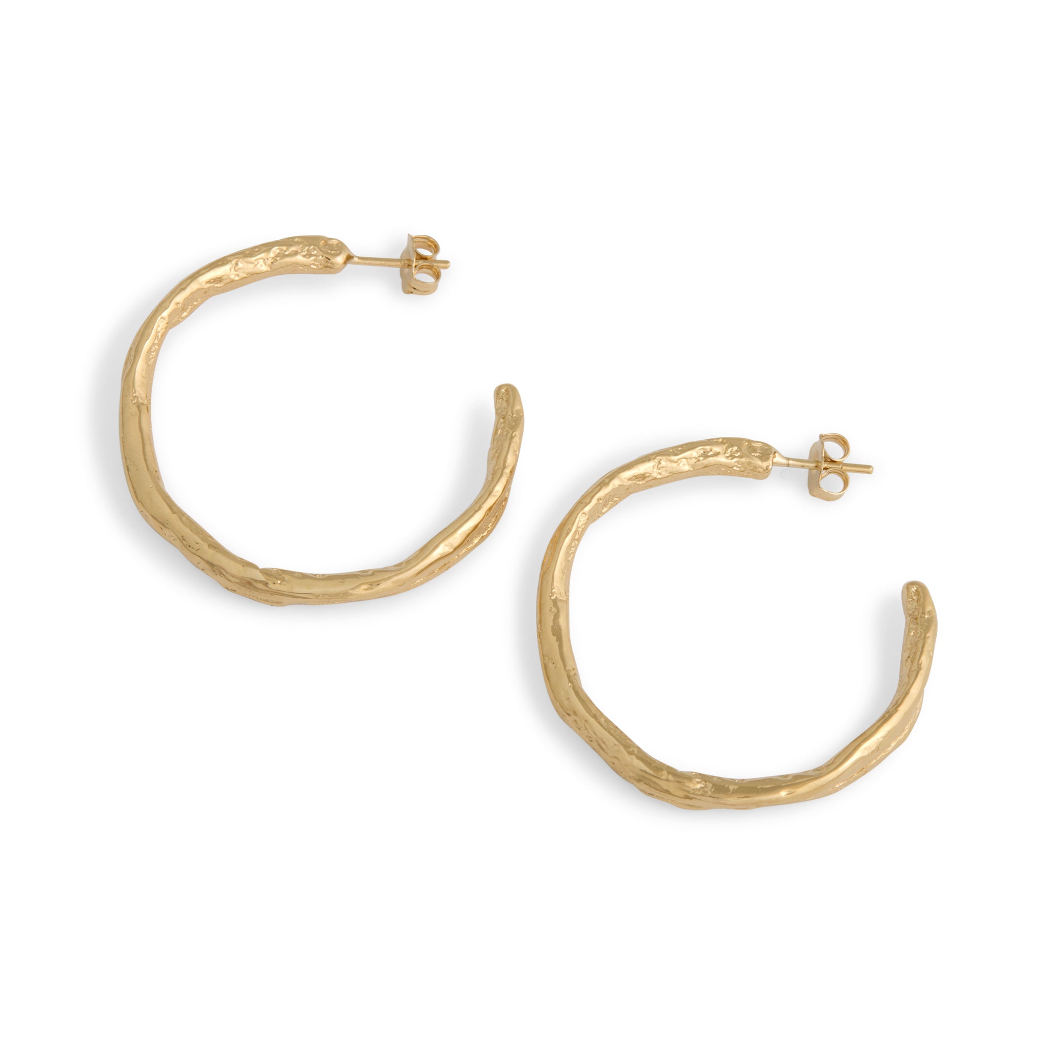 Large Stoned Hoops Earrings