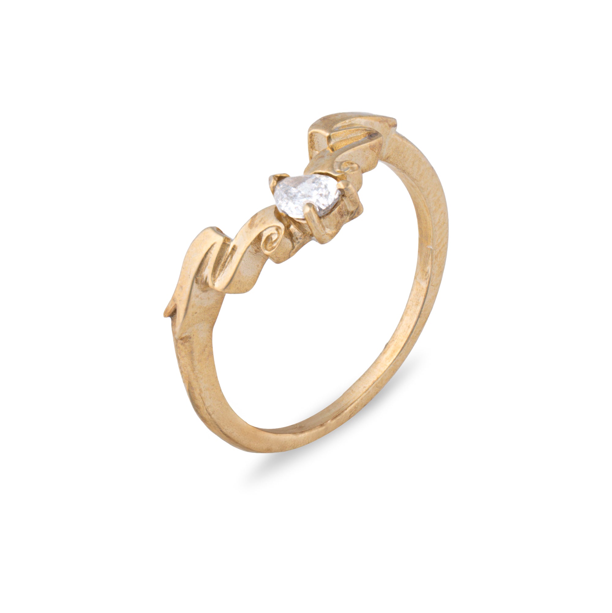 Salt & Pepper Diamond Ribbon Ring